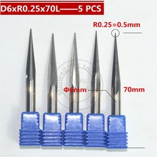 6mm*R0.25*70L,CNC carbide wood End Mill,woodworking insert router bit,Taper ball nose end milling cutter,deep relief,pvc 2024 - buy cheap