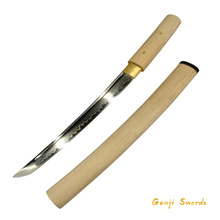 Full Wooden Handmade Japanese Short Sword T10 Steel Clay-tempered Real Samurai Tanto Katana Sharp Edge 2024 - buy cheap