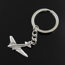 LLavero de 30mm para hombre, soporte de Metal, cadena Vintage, avión, 25x31mm, Color plateado, regalo 2024 - compra barato