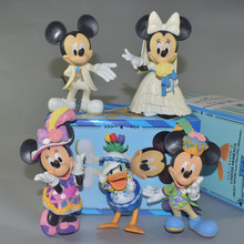 5 pcs/set  12 cm Minnie Mickey Mouse marry Action Fauntleroy Duck Daisy Duck  dolls  kids Toy Figures wedding present kids gift 2024 - buy cheap