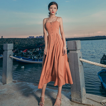 French style Long tube top strapless dress female summer single-breasted high waist longer was thin dress with belt wq1872 2024 - buy cheap