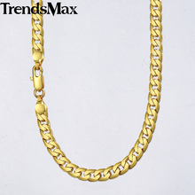 Trendsmax Men's Necklace Gold Cuban Link Chain Necklace For Men Women Wholesale Dropshipping Male Jewelry Gifts 5mm KGNM48 2024 - buy cheap