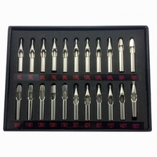 Juego de puntas de tatuaje de acero inoxidable, punta redonda de diamante Magnum DT RT FT, pegatina de tatuajes para suministro de tatuaje, 22 Uds., envío gratis 2024 - compra barato