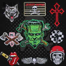 JOD BIKERS-parches termoadhesivos para planchado de ropa, parches bordados de calavera PUNK ROCK para planchado de ropa 2024 - compra barato