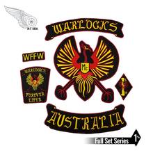 NEW ARRIVAL WARLOCKS Motorcycle Patch 1% Biker Rider Vest MC Embroidered Iron On Back of Jacket Patch DIY G0434 Free Shipping 2024 - buy cheap