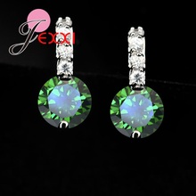 Woman Lady Stud Earring,Pure 925 Sterling Silver AAA CZ Zircon Crystal Jewelry For Bridal Elegant Wedding Engagement 2024 - buy cheap