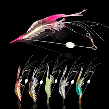 1pcs Shrimp Soft Lure 9cm 6.5g Fishing Artificial Bait Soft Fishing Lure Luminous Hook Bead Anzois Para Pesca Sabiki Rigs 2024 - buy cheap