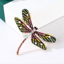 Crystal Dragonfly Vinatge Metal Brooches Pins Girl/Women Insect Lapel Pins clothing Jewelry Accessories Birthday Gifts Jewelry 2024 - buy cheap