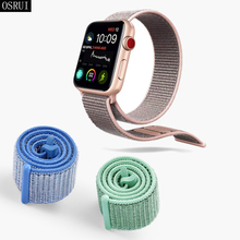 Ремешок для apple watch Band 42 мм 38 мм 44 мм 40 мм correa iwatch 4 3 2 нейлоновая Спортивная петля браслет pulseira apple watch 4 аксессуары 2024 - купить недорого