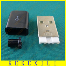 10 шт., 4-контактный разъем USB 2,0 типа а папа, с черной пластиковой крышкой 2024 - купить недорого