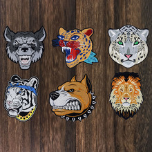 Leopard Dog Lion Wolf Embroidery Iron On Sew on Patches Clothing Applique DIY Hat Coat T-shirt Accessories Animal Cloth Sticker 2024 - buy cheap