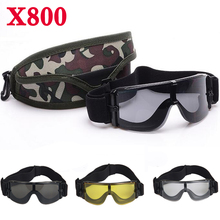 Óculos militar do exército x800 para caça, airsoft, paintball, esporte, proteção uv, óculos de sol 2024 - compre barato