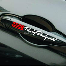 4/набор, новейший WRC автомобильный Стайлинг, наклейки на дверные ручки для Volkswagen VW Polo Golf 4 6 5 7 Jetta MK5 MK6 POLO Passat B5 B6 B7 superb 2024 - купить недорого