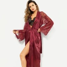 Lace V-Neck Long Sexy Erotic Nightdress Women Night Gowns Open Crotch Sleepwear Maxi Night Dress Lingerie 2024 - buy cheap