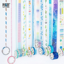 Fita adesiva decorativa básica diy, 4 tamanhos, estrela, floresta, flores, scrapbooking, material de escritório e escola 2024 - compre barato