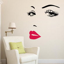 Adesivos de parede de vinil da fashin, adesivos de decoração para quarto e sala de estar com lábios vermelhos 2024 - compre barato