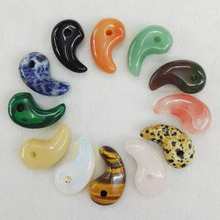 Wholesale fashion Good Quality Natural Stone Pendants charms Latest Cashew Comma Hook onyx for Jewelry making 20Pcs/Lot 2024 - buy cheap