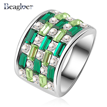 Beagloer Fashion Jewlery Ring With Colorful Square Austrian Crystals Finger Rings for Men Ri-HQ0087 2024 - buy cheap