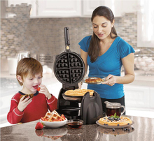 Máquina de waffle casa multi-função de aquecimento automático máquina de waffle pode ser girado baker muffin cozimento elétrico pan 1pc 2024 - compre barato