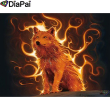 DIAPAI-pintura de diamante 5D DIY "llama animal Lobo", cuadro de diamantes de imitación, bordado artesanal, decoración del hogar, A26339 2024 - compra barato