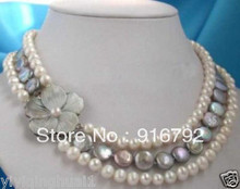 Envío Gratis P & P ***** 17-18 "perla real y collar con perlas con forma de moneda y cierre 2024 - compra barato