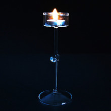 1PC 7.5x18cm High Quality glass candlestick European high candle holder romantic dinner ornaments essential for love JY 1182 2024 - buy cheap