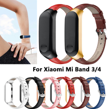 Choifoo-pulseira para smartband xiaomi mi band 3 e 4, acessórios inteligentes, alça de pulso, couro 2024 - compre barato