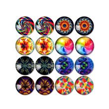 ZEROUP 16pcs Round Glass Cabochon Kaleidoscope Pictures Mixed Pattern Fit Base Earring Setting for Jewelry Flatback TP-021-ER-6 2024 - buy cheap