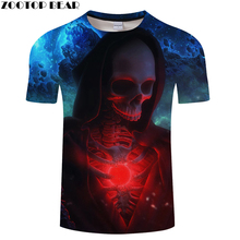 Blue 3D tshirt Anime t shirt Men t-shirt Skull Tee Summer Top Short Sleeve O-neck Camiseta Streatwear Male Drop Ship ZOOTOPBEAR 2024 - buy cheap