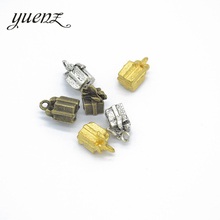 YuenZ-Caja de regalo de color dorado, abalorio para fabricación de joyas, artesanías hechas a mano, 12x8mm, 10 Uds., J185 2024 - compra barato
