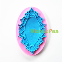 Mom & Pea 0737, Envío Gratis, molde ovalado de silicona con forma de espejo para decoración de tartas, Fondant, molde 3D de grado alimenticio 2024 - compra barato