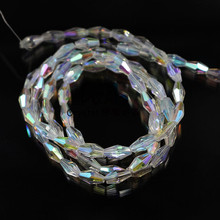 Прозрачные цветные шарики ZHUBI, 3x6 мм, 4x8 мм, 6x12 мм, стеклянные длинные биконовые шарики для браслета, ожерелий, ювелирных изделий 2024 - купить недорого