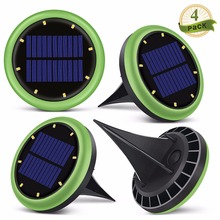 [4-pacotes] 8 LEDs Luzes Chão Solar, no-Chão Luzes Com 8 LEDs À Prova D' Água para o Caminho Do Jardim Quintal, Garagem, Gramado 2024 - compre barato