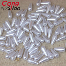 Cong Shao 200PCS 6*14mm ABS Pearl Imitation Garment Beads Drop Shape Spacer Beads For Jewelry Making DIY Costume CS287 2024 - buy cheap