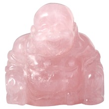 TUMBEELLUWA 1.5" Pink Quartz Happy Laughing Buddha Pocket Statue Feng Shui Figurines Healing Crystal Wealth and Good Luck 2024 - buy cheap