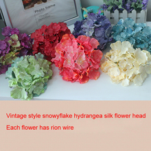 Flor artificial de hortensia grande de 30 Uds., 20cm, flor artificial de estilo vintage, flor de seda para la cabeza, decoración de fiesta de boda, accesorios DIY 2024 - compra barato