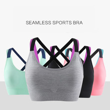 New High Stretch Breathable Top Fitness Women Padded for Running Gym Seamless Crop Bra Push Up Bras for Woman 2024 - buy cheap