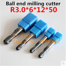 Free shipping 5PCS*2F-R3.0*6*12*50L alloy ball end milling cutter, carbide end milling cutter, CNC engraving knife,CNC tool 2024 - buy cheap
