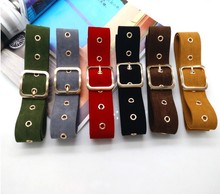 Long Velvet belt cloth dress belts female knot black waistband red gold square buckle decorate coat sweater belt waist seal tide 2024 - buy cheap