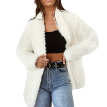 Faux Fur Coat Women Winter Jacket Fashion Wool Oversize Lapel Warm Trend Outerwear Winter Female Long Coats Cardigan Abrigos 2024 - buy cheap