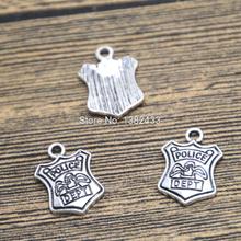 12pcs  police department Charms silver tone police charm pendant 18x13mm 2024 - buy cheap
