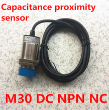 Alta qualidade M30 NPN sensor de capacitância proximidade mudar DC 3 fios normalmente Fechar NC distância 15mm posistion sensor