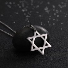 Skyrim Stainless Steel Star of David Pendant Necklace Silvery Jewish Charm Chain Necklaces Jewelry Accessory Gift for Women 2024 - buy cheap