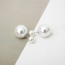 New Korean Pendientes Earrings Ball Shape Stud Earrings for Women Double-sided Imitation Pearl Ear Stud brincos para as mulheres 2024 - buy cheap