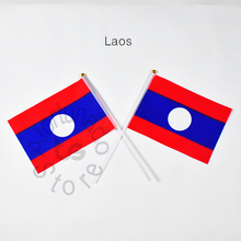 Laos 14*21cm bandeira bandeira mão acenando bandeira nacional decoração para casa bandeira bandeira 2024 - compre barato