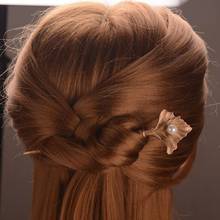 Vintage Blooming Flower Hair Stick Alloy Retro Gold Pearl Hair Pins For Women Hair Ornaments Chinese Jewelry Accessories 2024 - buy cheap