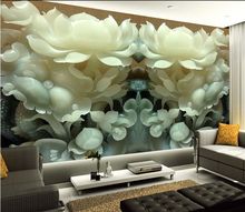 Пользовательские 3D обои, лотос фрески для гостиной спальни ТВ фон стены водонепроницаемые обои 2024 - купить недорого