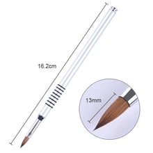 New 1Pc 16.2cm Nail Acrylic Carving Flower Pen Painting Drawing Brush Silver Handle Manicure Nail Art Brush Tool 2024 - buy cheap