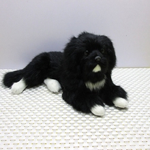 new simulation black dog toy polyethylene&furs lying dog model gift about 30x17x13cm 1826 2024 - buy cheap