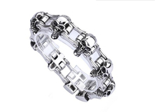 Pulsera de calavera de bicicleta pesada para hombre, cadena Punk de acero inoxidable, 23MM de ancho, joyería 2024 - compra barato